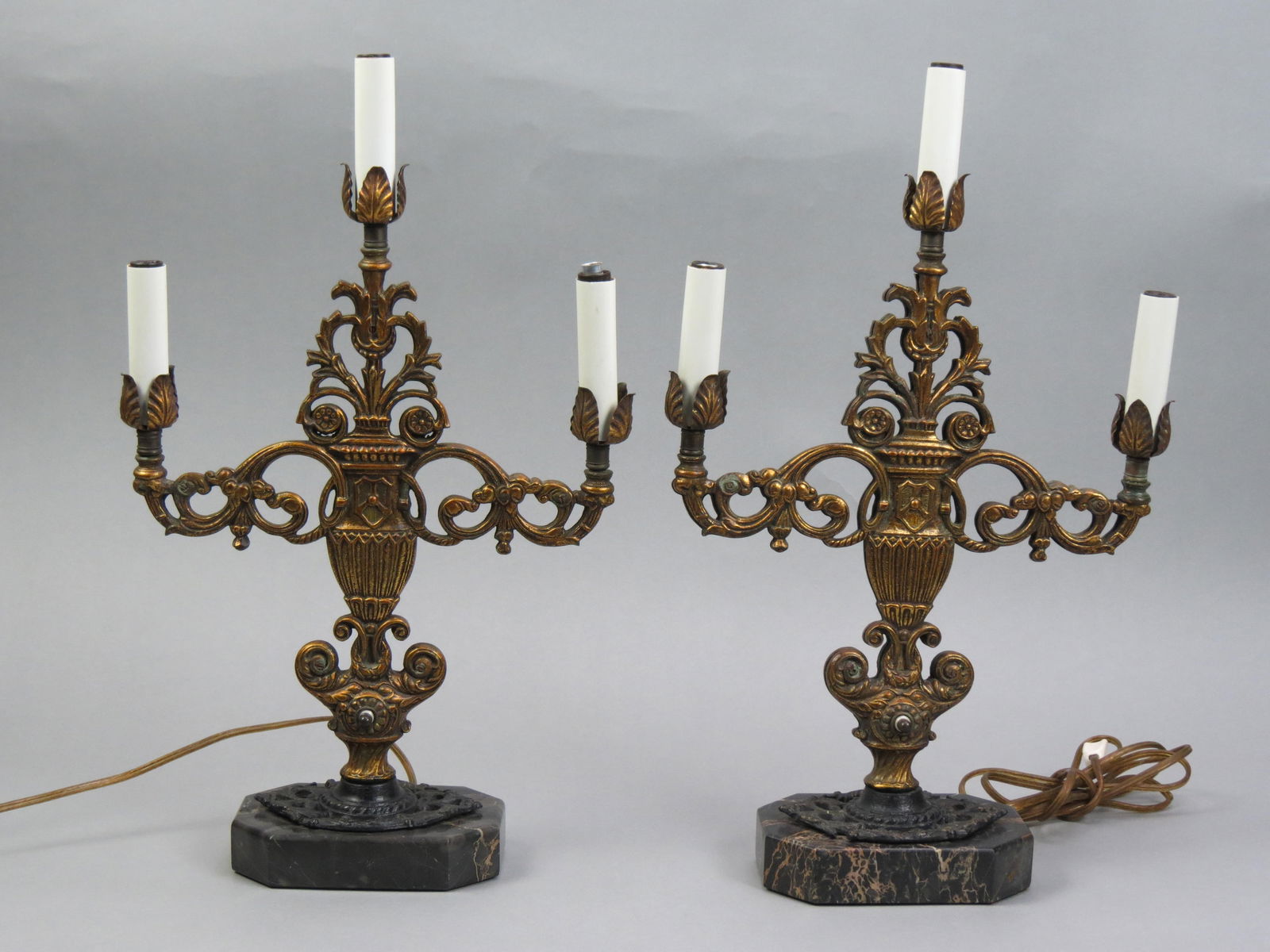 Pair of Art Deco Bronzed Lamps, (1 of 5)