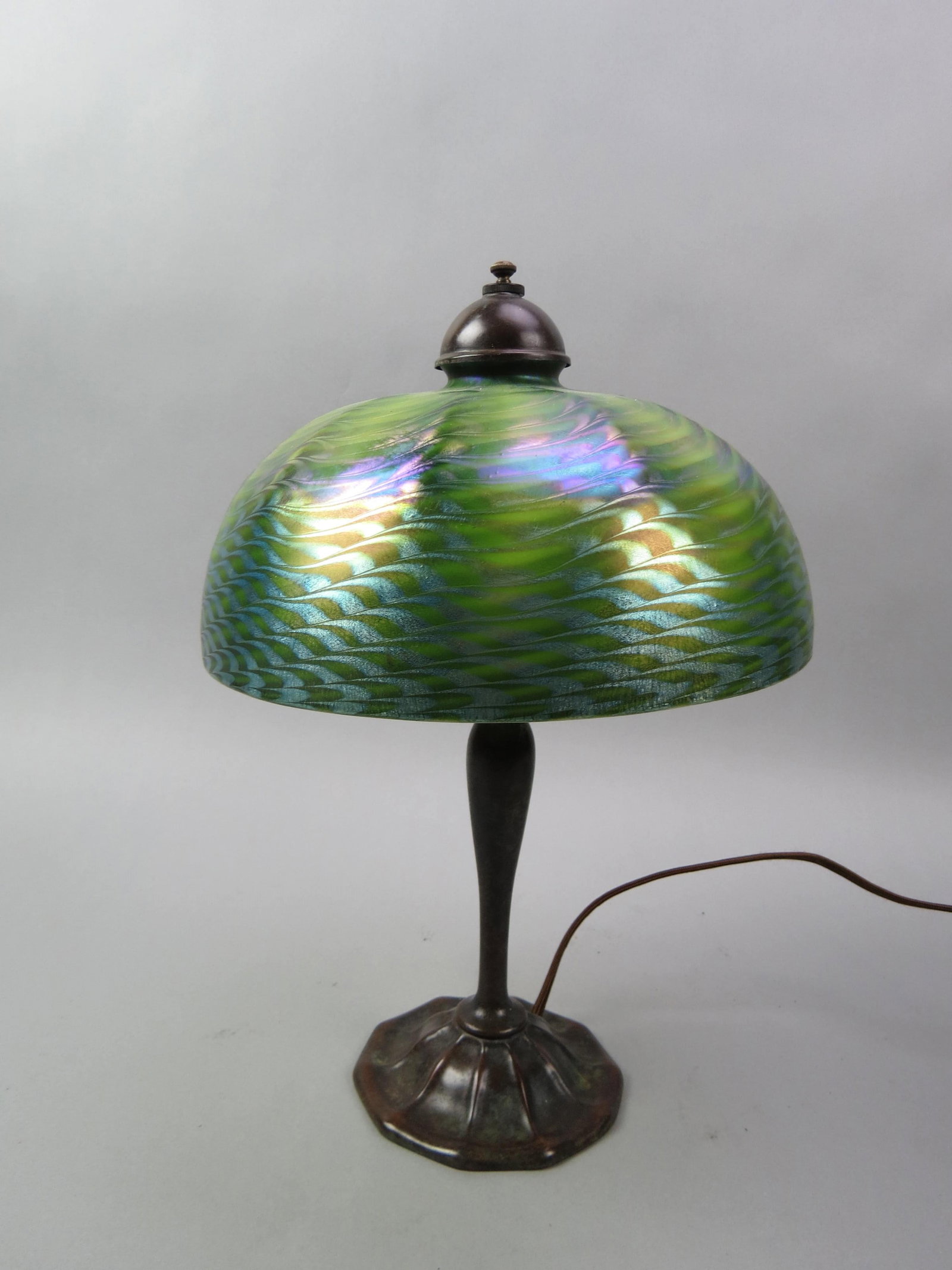 Tiffany Art Glass & Bronze Lamp, (1 of 16)