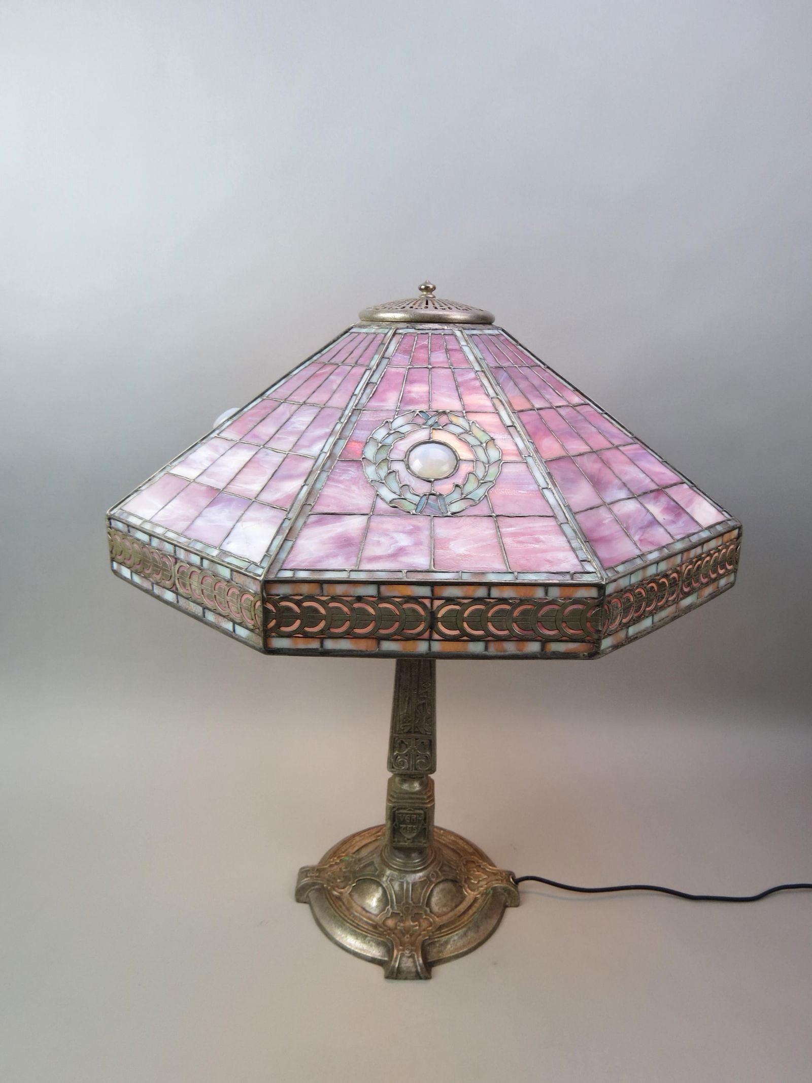 Tiffany Leaded Glass Lamp, (1 of 20)