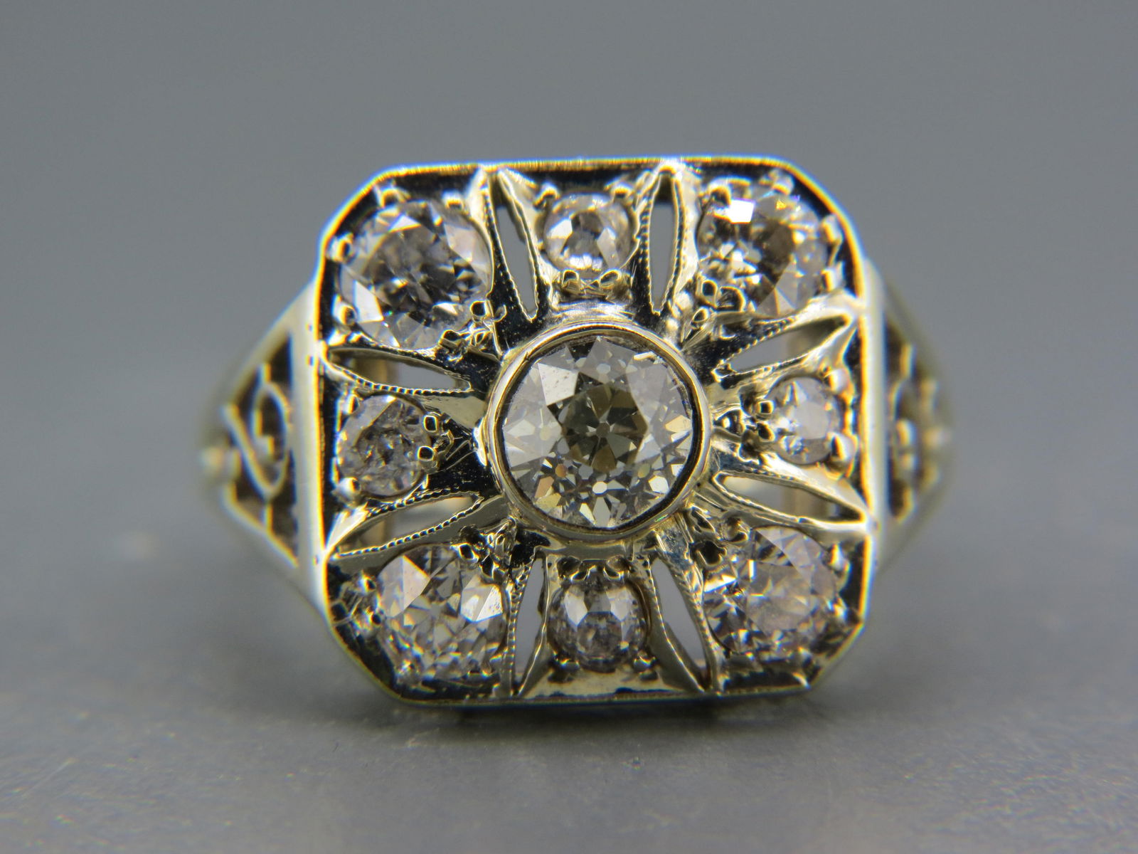 Diamond 18K White Gold Ring, Art Deco, (1 of 7)