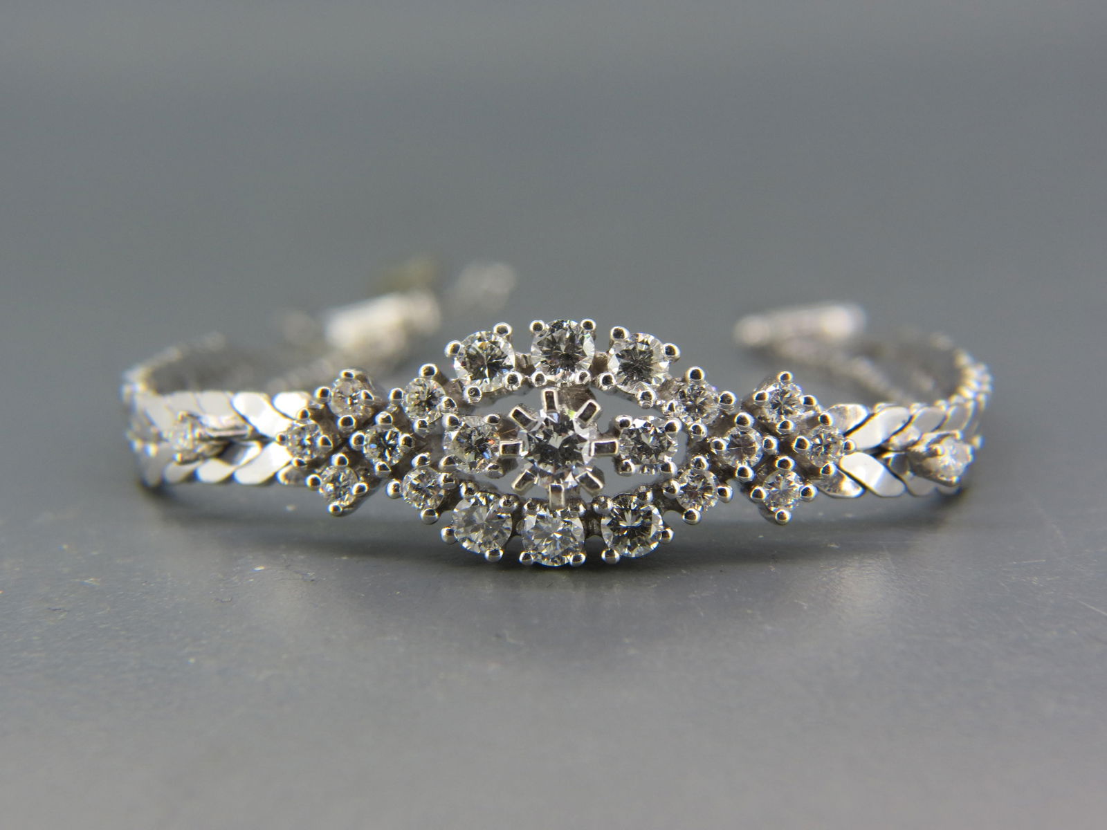 Diamond 18K White Gold Bracelet, (1 of 11)