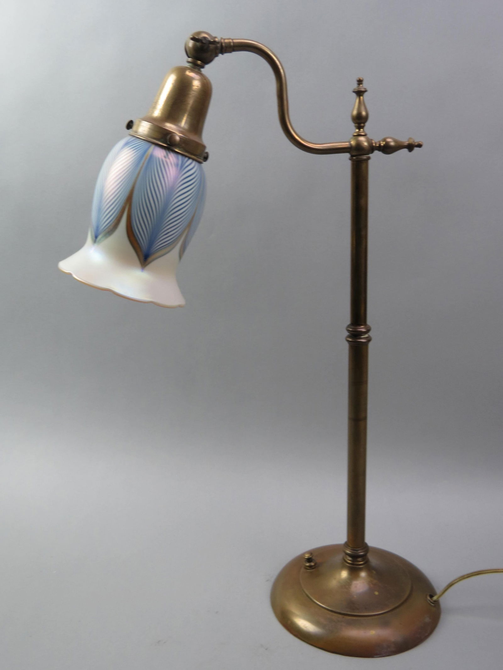 Quezal Art Glass Lamp, (1 of 7)