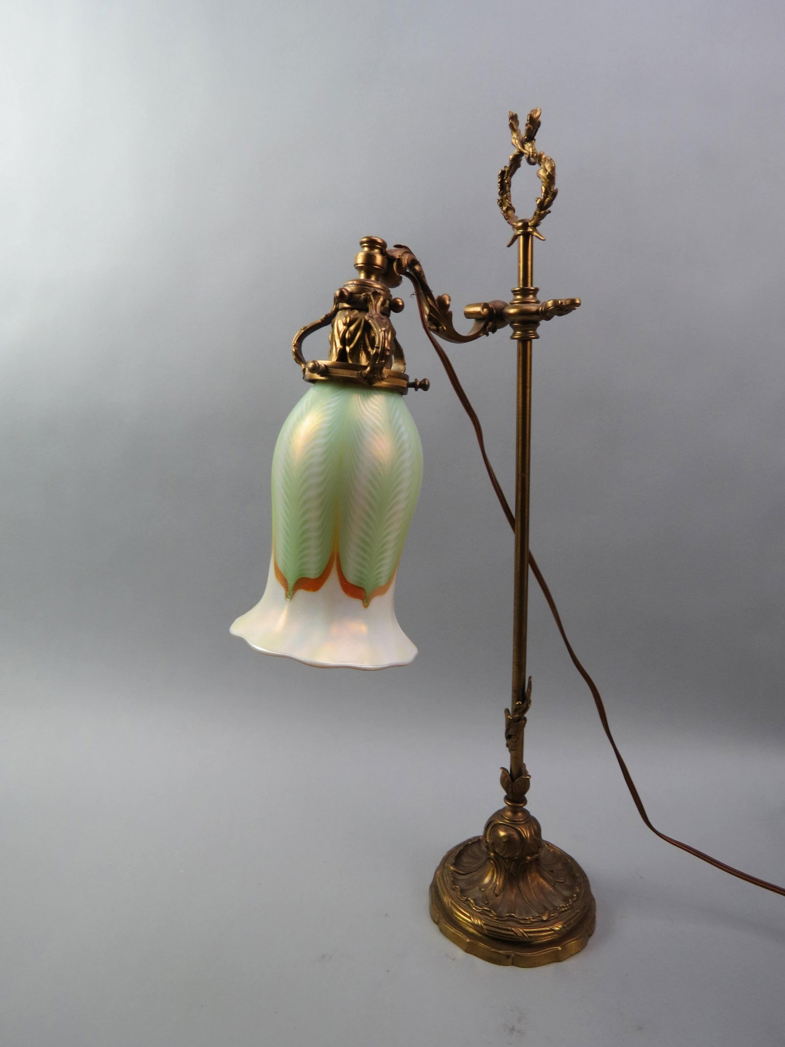 Quezal Art Glass Lamp, (1 of 8)