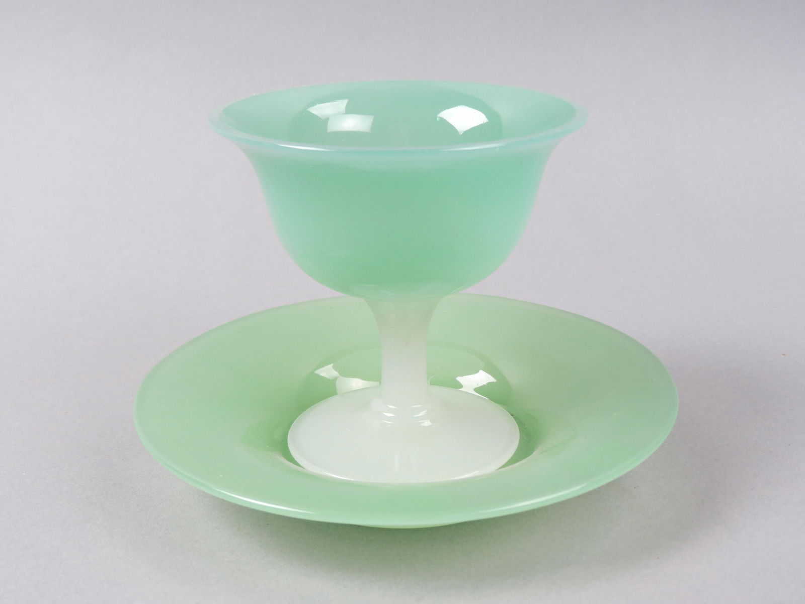 Steuben Art Glass Sherbet & Underplate, (1 of 6)