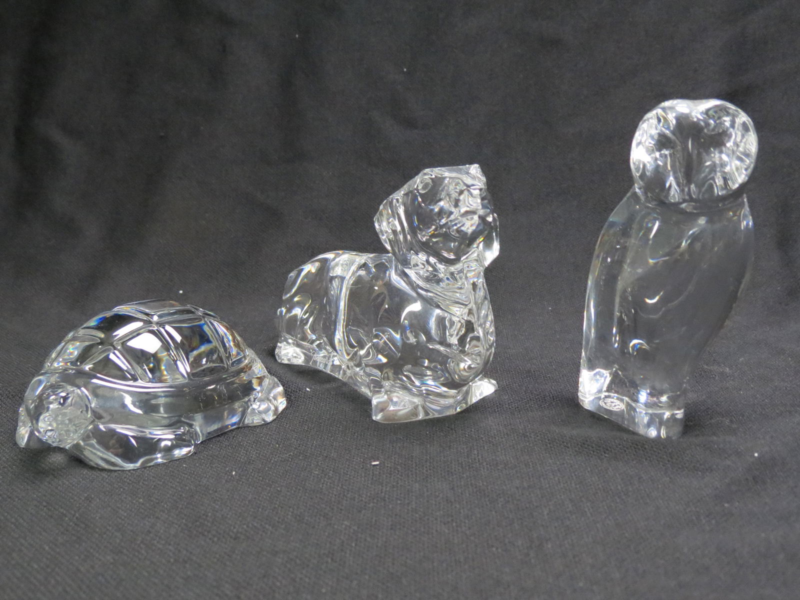 3 Baccarat Crystal Figurines; (1 of 6)