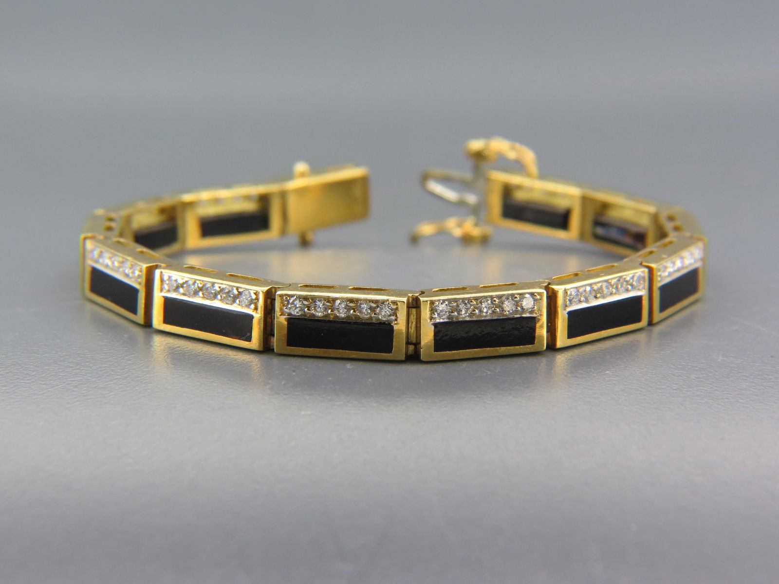 Diamond & Black Onyx 18K Gold Bracelet, designer, (1 of 5)