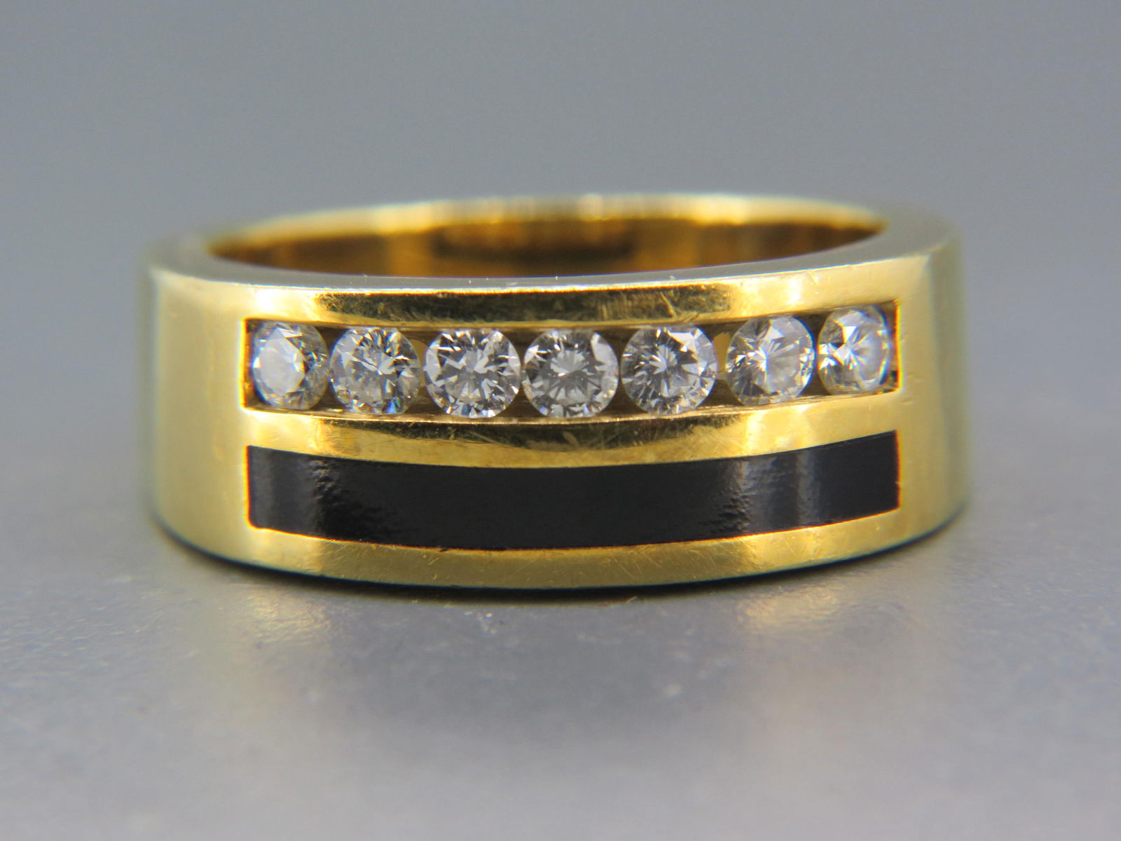 Men's Diamond & Black Onyx 18K Gold Ring, designer (1 of 6)