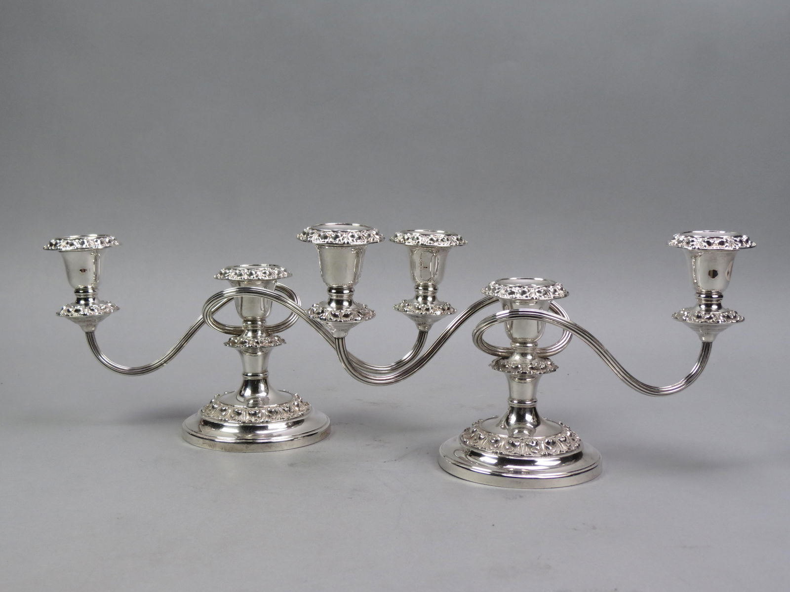 Pair of English Silverplate Candelabra, (1 of 7)