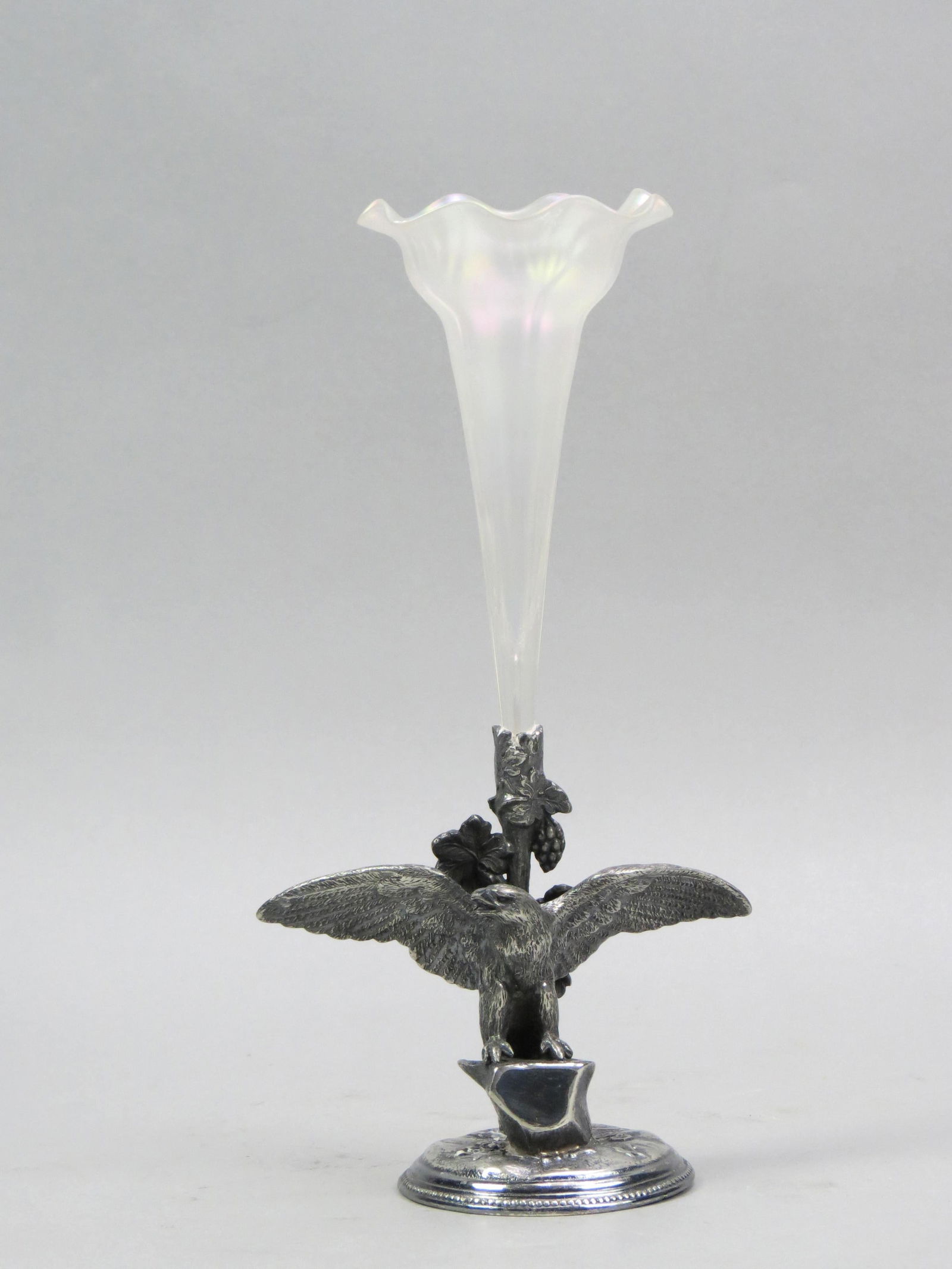 Victorian Art Glass & Silverplate Vase, (1 of 4)