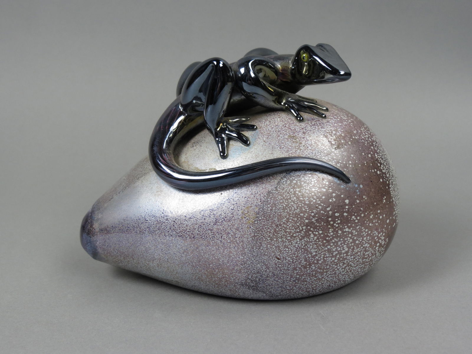Stuart Abelman Studio Art Glass Sculpture with Lizard, (1 of 6)
