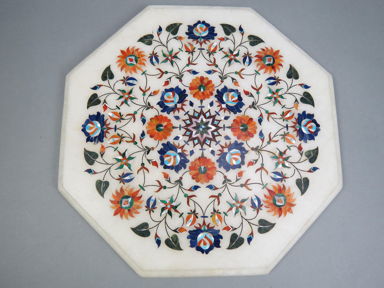 Pietra Dura Inlaid Marble Table Top, (1 of 5)