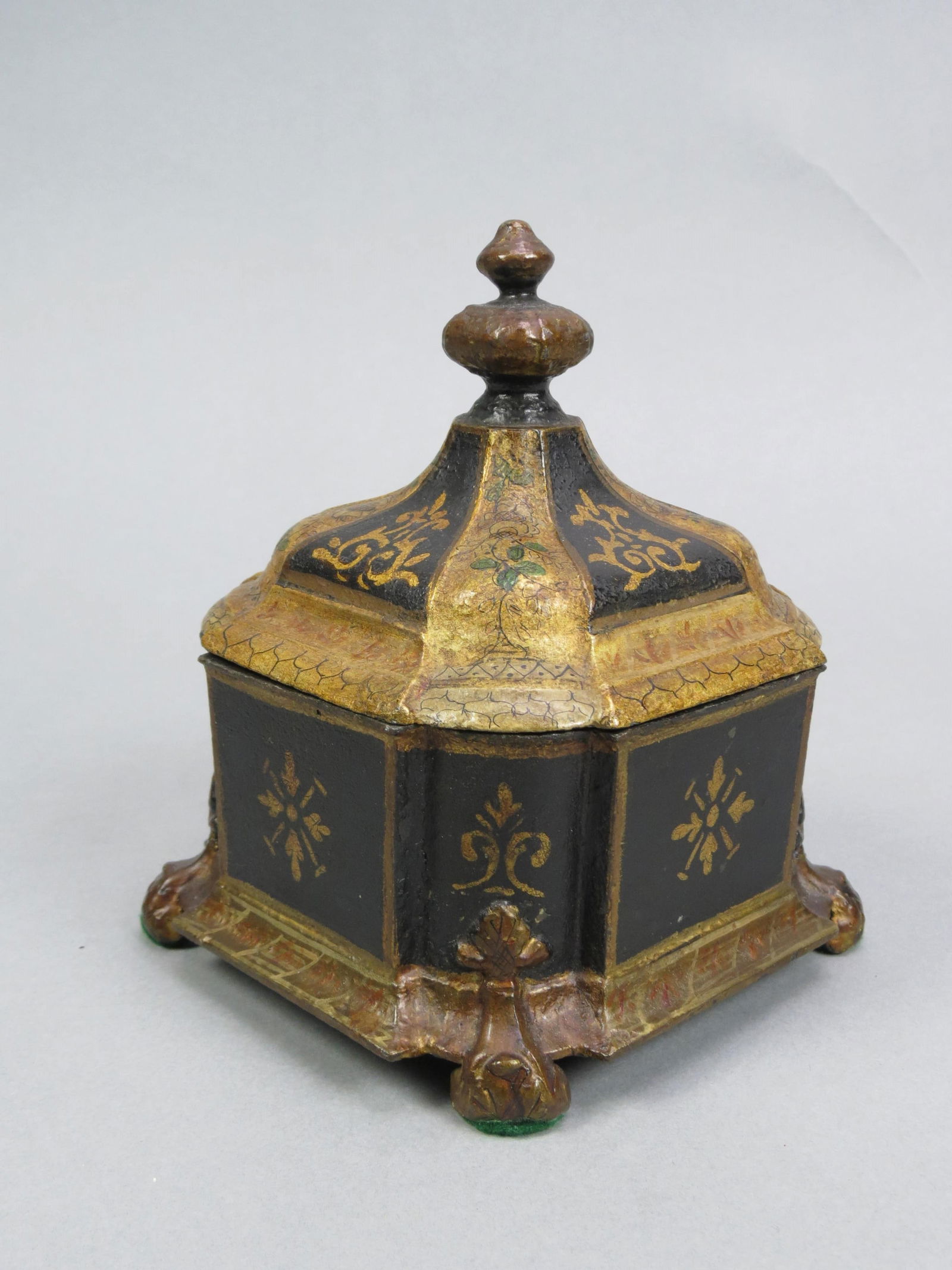 Antique Tole Style Inkwell, (1 of 4)