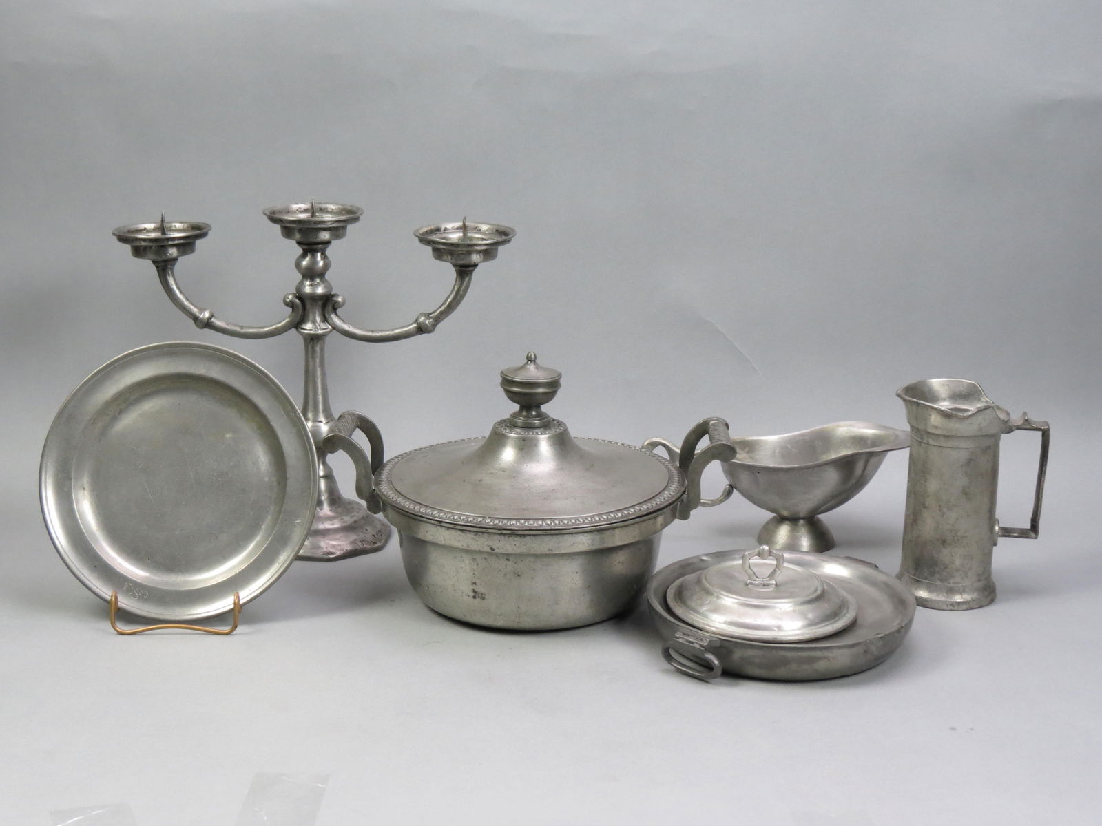 7 pcs. of Early Pewter, (1 of 7)