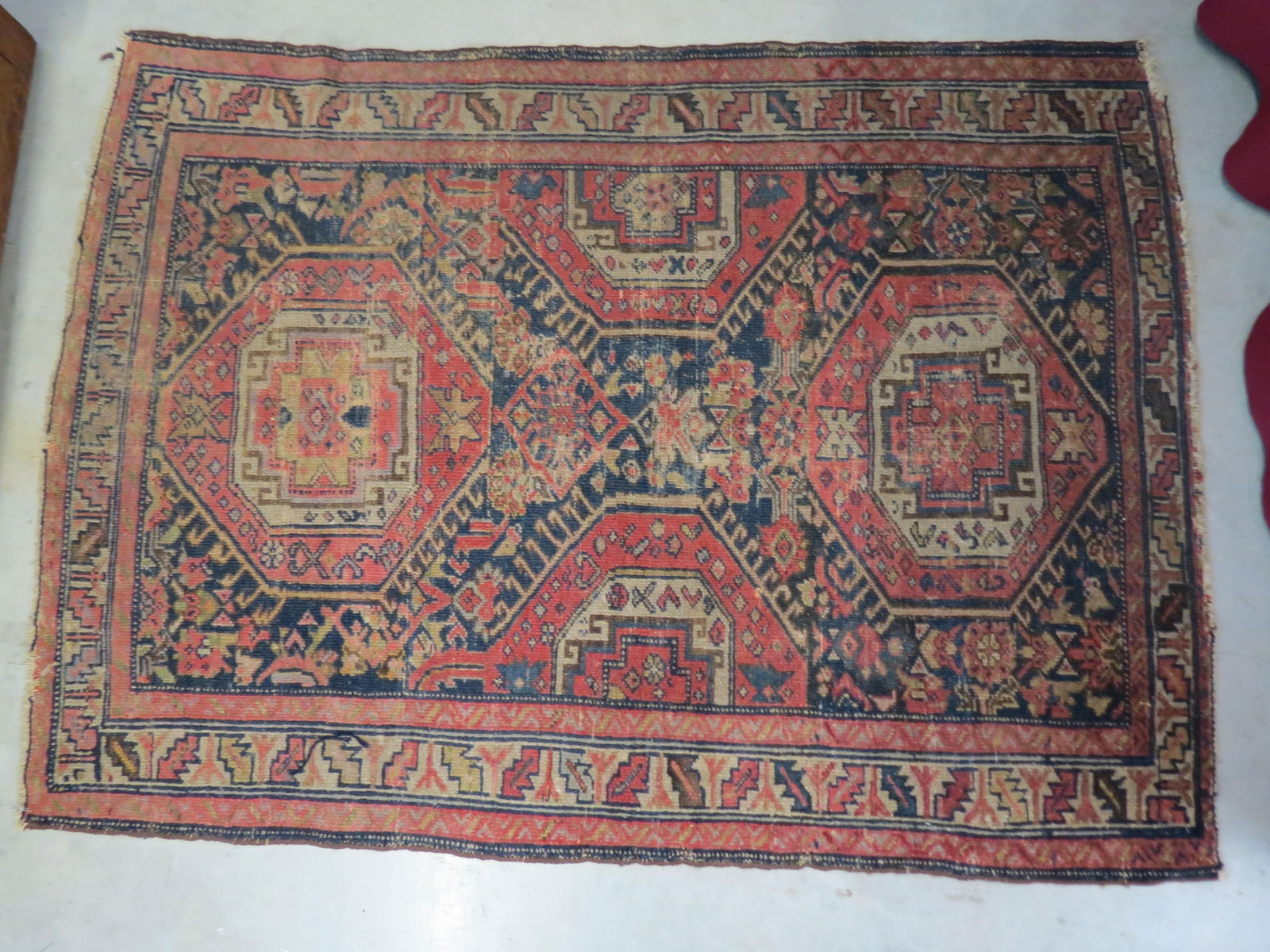 Hamadan Persian Handmade Rug, antique, (1 of 5)