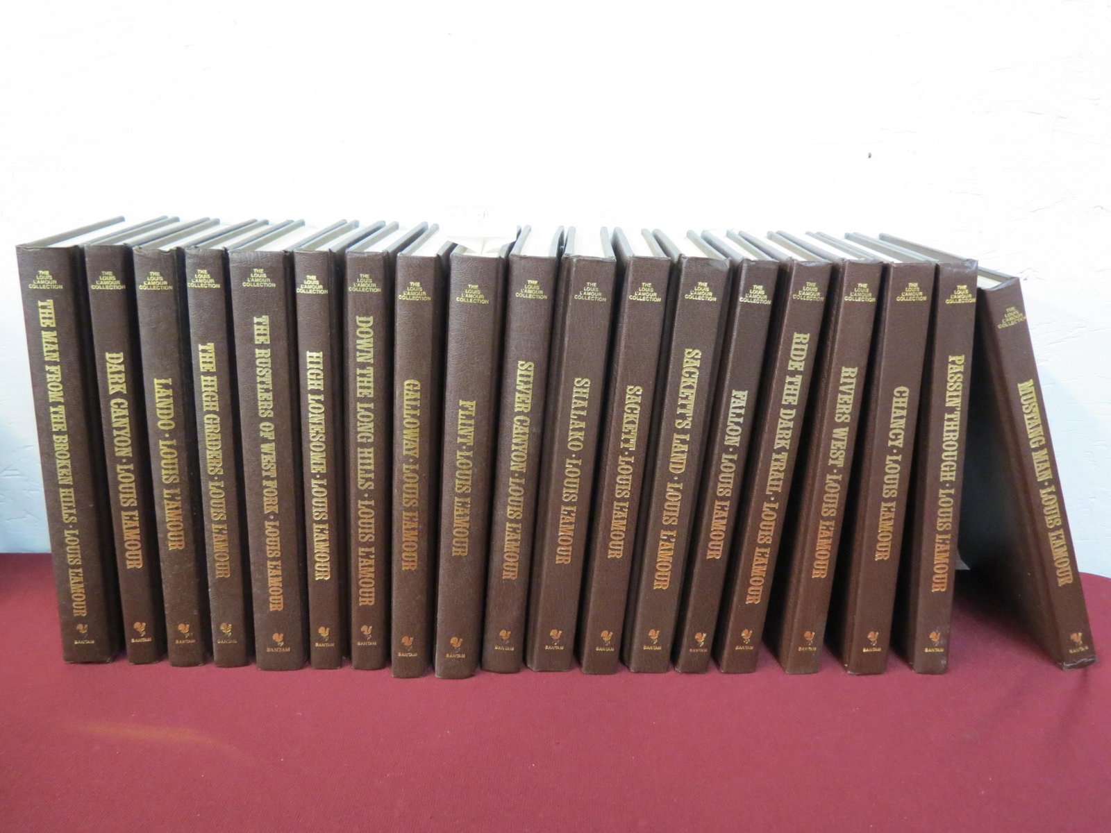 19 Volume Book Set "Louis Lamour Westerns,: 1984 from older editions, Bantam Books.
