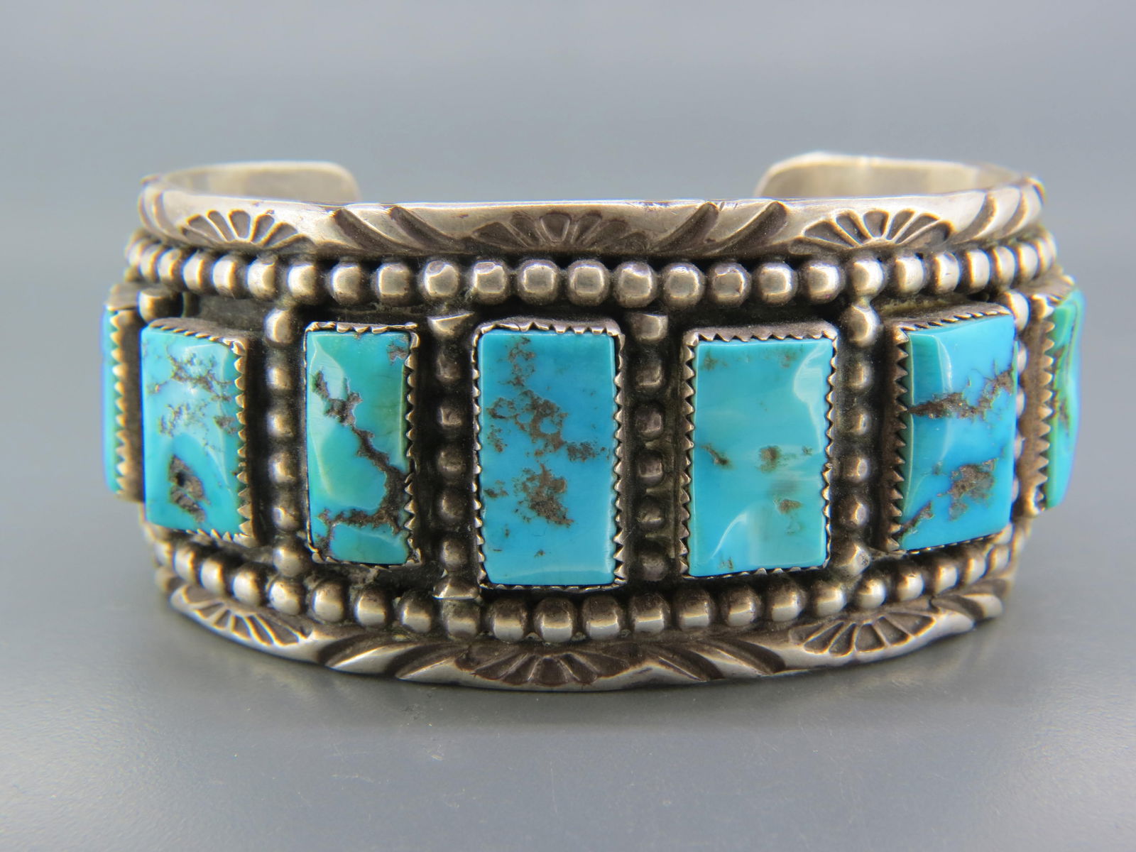Jim Yazzie Navajo Turquoise & Sterling Bracelet, (1 of 5)