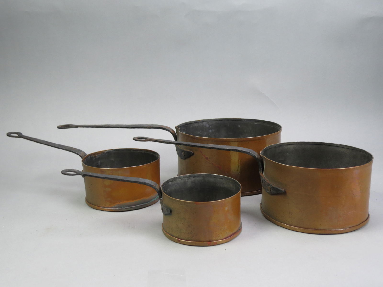 4 Copper Pots, (1 of 8)