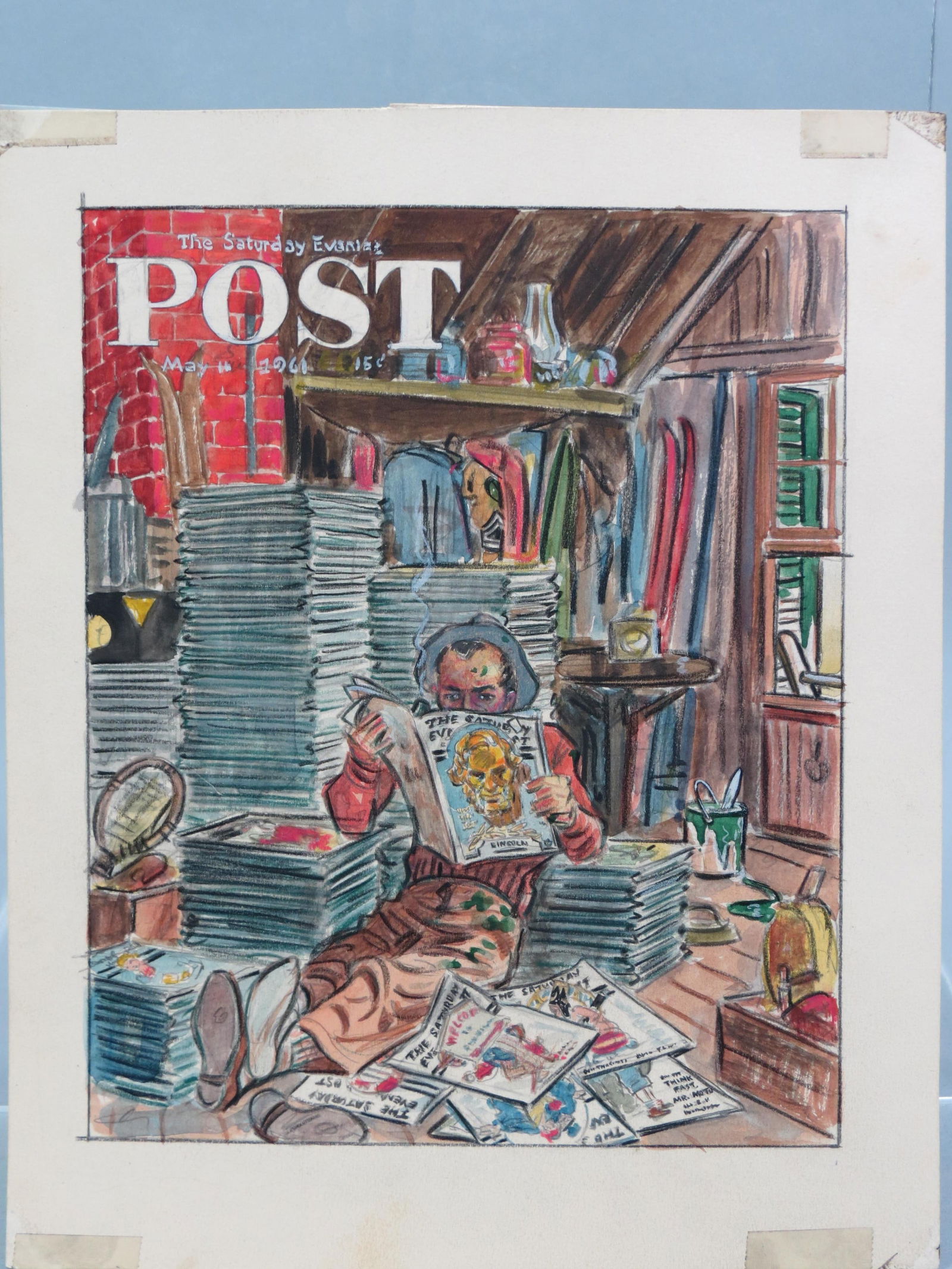 John Lehti, watercolor, "Saturday Evening Post", (1 of 3)