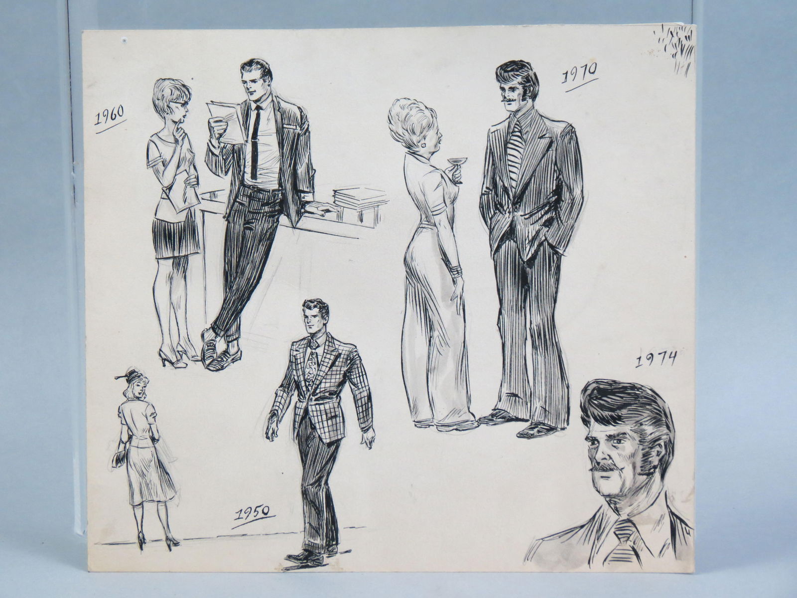 John Lehti, drawing, "Fashoin Changes" (1 of 3)