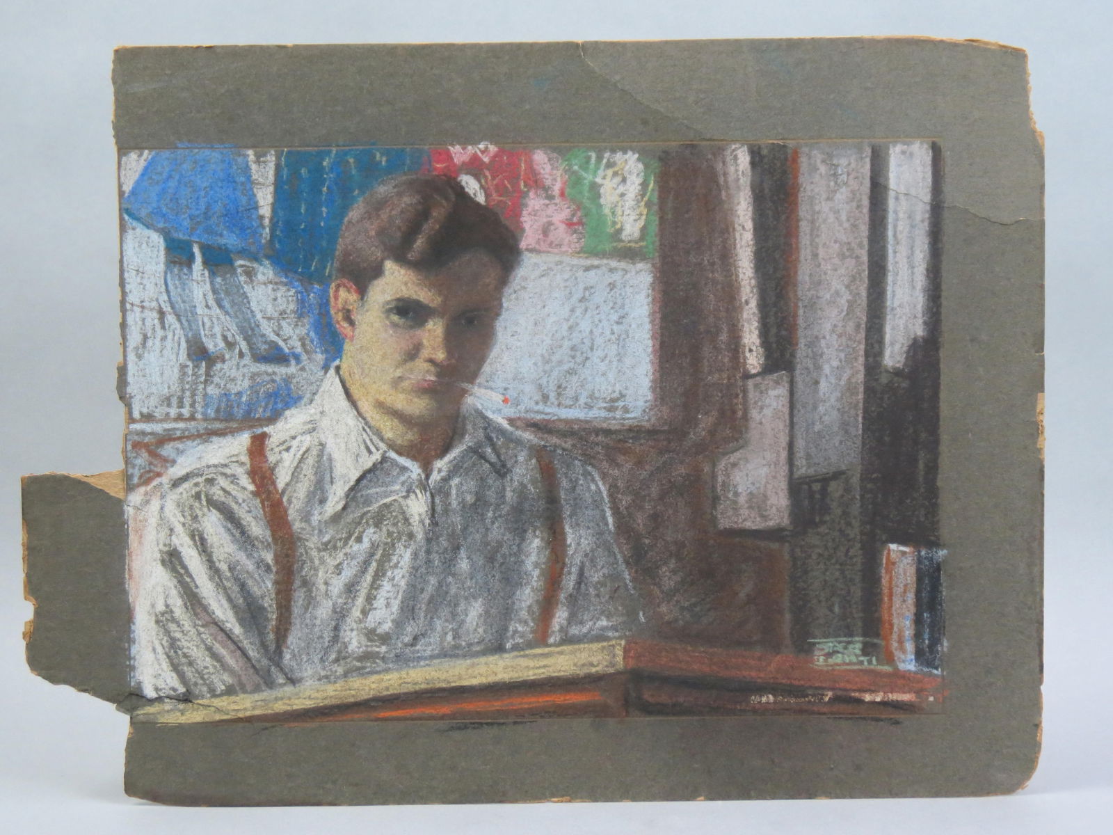 John "Jack" Lehti, pastel of Young Man, (1 of 2)