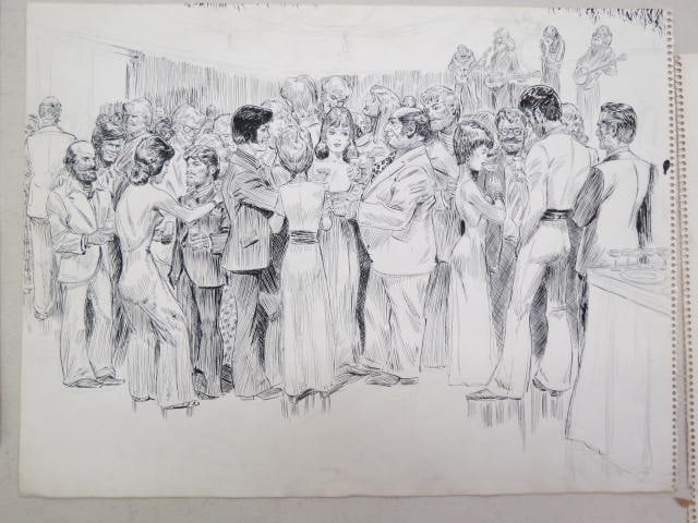 John Lehti, Sketch of a Party, 1970's, (1 of 1)