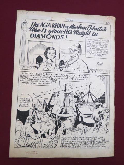 Original Cartoon Drawing "The Aga Khan- (1 of 2)