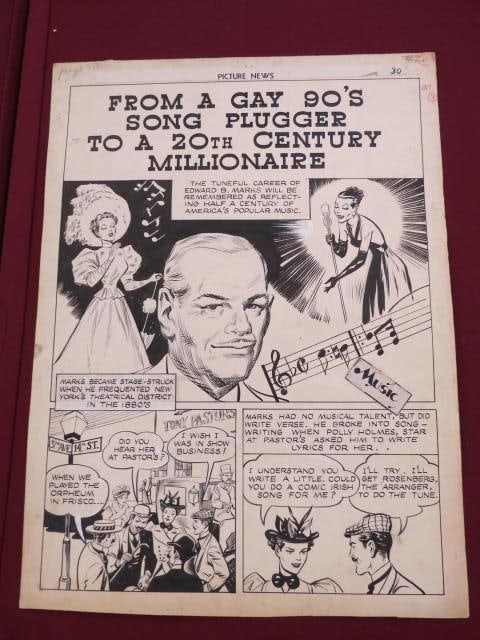 Original Cartoon Drawing "From a Gay 90's Song (1 of 2)