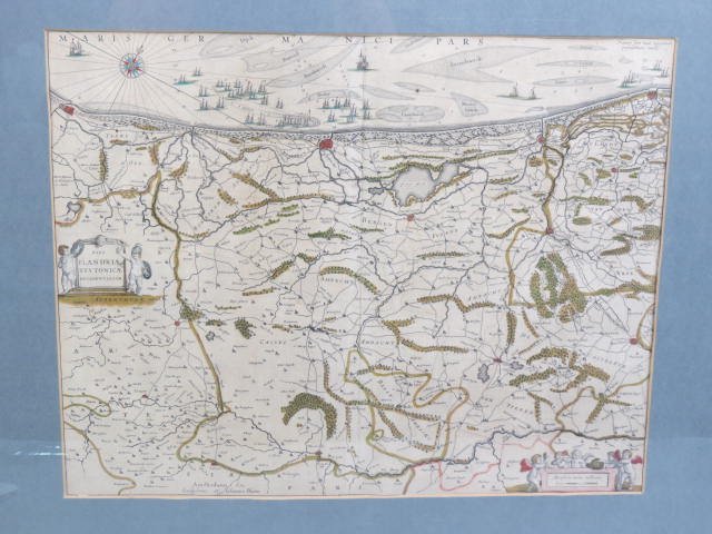 17th Century Map of the Netherlands Area, by J. Blaeu, (1 of 8)