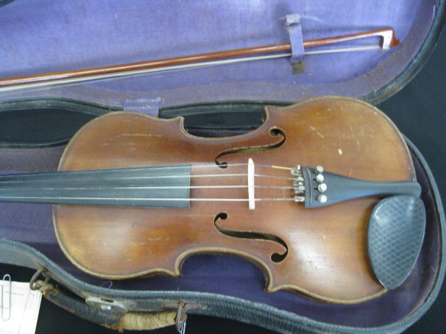 Antique German Violin, with bow and case.