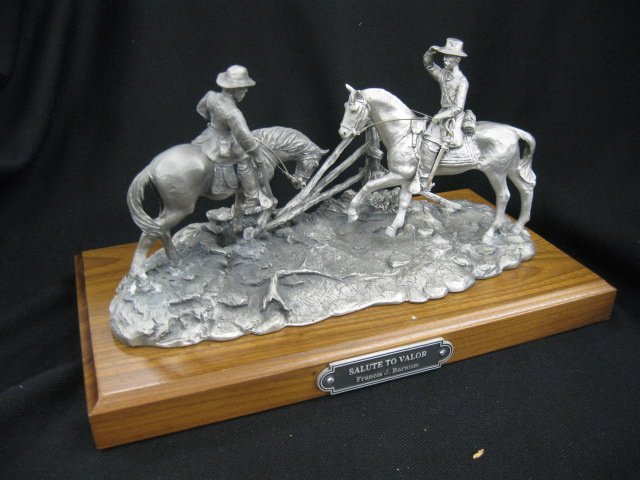 Chilmark Civil War Pewter Figurine "Salute: to Valor", by Francis Barnum, 5 1/2" x 11", excellent.