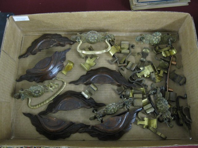Lot of Old Furniture Drawer Pulls & Picture: hangers.