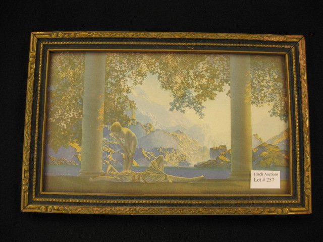 Maxfield Parrish Print, "Daybreak",: 6" x 10", all original.