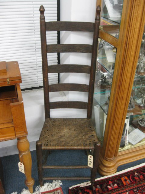 Victorian Ladder Back Chair,: split oak seat.