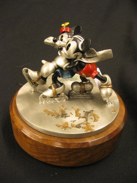 Disney Chilmark Pewter Figurine,: "Mice on Ice", #344 of 500, Sweetheart series, 5 1/2".