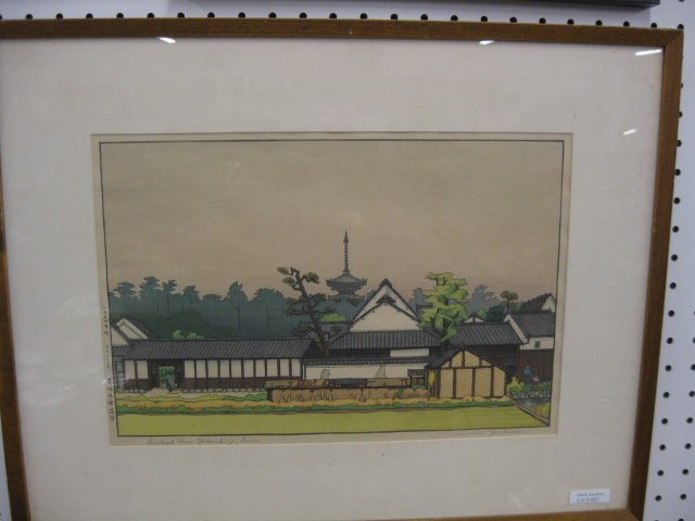 Hiroshi Yoshida, Japanese woodblock print,: pencil signed and titled, image area 15" x 10"...Hiroshi Yoshida (1876-1950) created a total of 259 woodblock prints during his lifetime. He chose many scenes from his travels outside Japan and from h