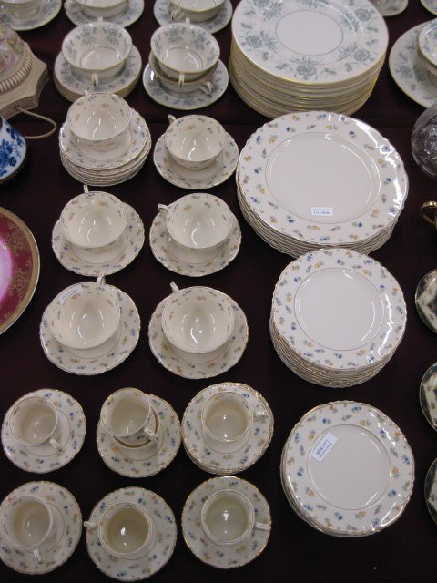67 pcs. Syracuse China "Suzanne" Dinnerware,: floral sprays on ivory, gold trim, excellent.