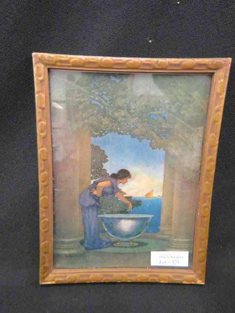Maxfield Parrish Print "Circes Palace",: 1908, all original, image is 7 1/4" X 5 1/2"...Maxfield Parrish (1870 - 1966) was an American painter and illustrator. Born Frederick Maxfield Parrish in Philadelphia, Pennsylvania, he began drawing f