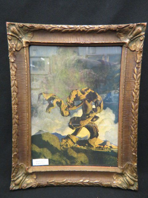 Maxfield Parrish Print "Cadmus",: 1909, 9" x 12" image, male figure sewing seeds....Maxfield Parrish (1870 - 1966) was an American painter and illustrator. Born Frederick Maxfield Parrish in Philadelphia, Pennsylvania, he began drawin