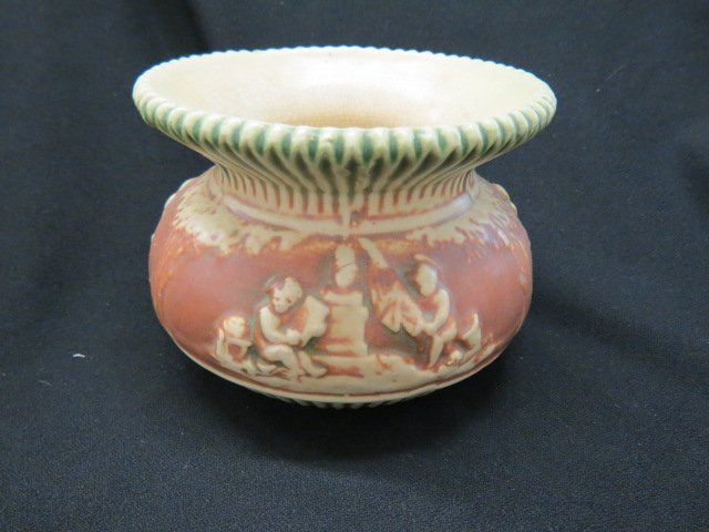 Roseville Pottery "Donatello" Spittoon,: 5" x 7", 1915, interior crazing, scarcer form.