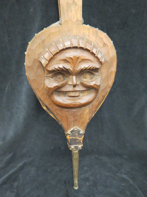 Biltmore Industries Carved Fireplace Bellows,: gargoyle face, 29" long....In the years shortly after the completion of the Biltmore House in 1895, George and Edith Vanderbilt spent many hours exploring the surrounding Blue Ridge Mountains. Edith V