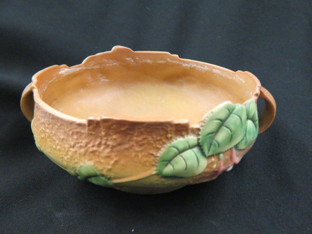 Roseville Pottery "Fuschia" Planter,: brown, #350-8", 1939, excellent.