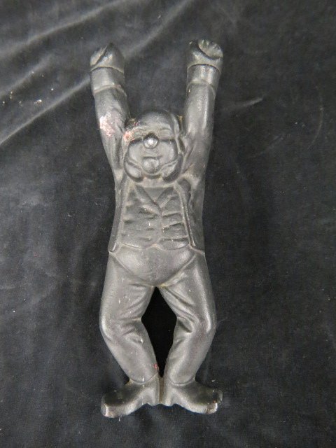 Cast Iron Figural Boot Jack,: man with raised arms, 11".