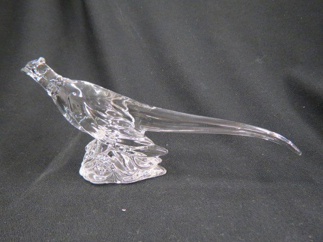 Heisey Glass Pheasant Figurine,: 11 1/2" long, 5" tall, excellent...The A.H. Heisey Company was formed in Newark, Ohio, in 1895 by A.H. Heisey. The factory provided fine quality glass tableware and decorative glass figurines. Both pr