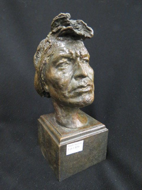 A.P. Proctor Bronze of Indian "Big: Beaver", 10", excellent.... Alexander Phimister Proctor was born in Ontario Canada in 1862 to second generation pioneers. In the spring of 1871 the family moved to Denver, Colorado with the hope of pr