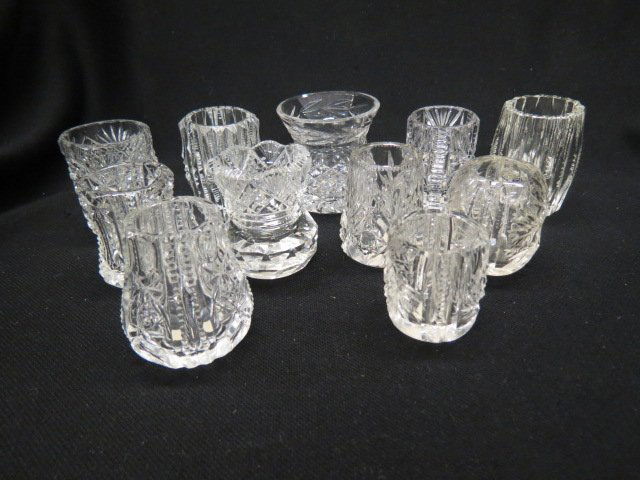 11 Cut Glass Toothpick Holders,.: brilliant period to Waterford.