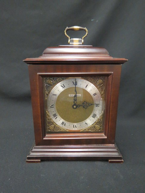 Seth Thomas Bracket Clock,: cherub surrounding a Roman numerial dial, 13" tall, currently working, battery model