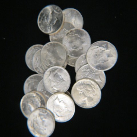 20-1923 Peace Silver Dollars,: uncirculated.