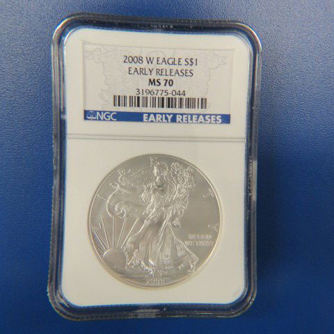 2008 American Silver Eagle Dollar,: NGC certified & graded, MS-70.