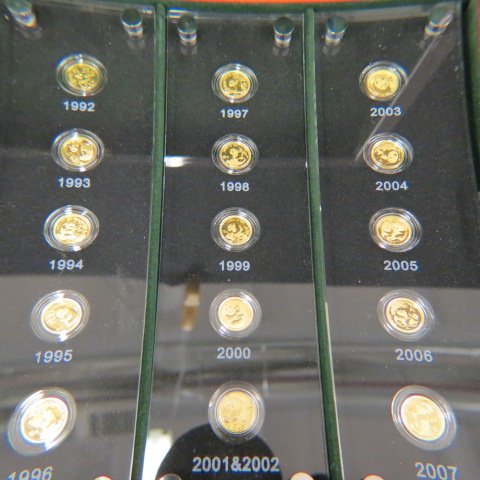 Chinese Gold Panda Coin Set, 25 coins, - 5