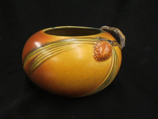 Roseville Pinecone Pottery Vase,: brown, #278-4".